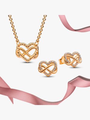 Golden Infinity Heart Jewelry Gift Set