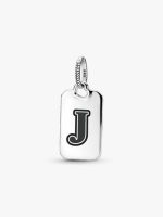 Letter J Rectangle Pendant
