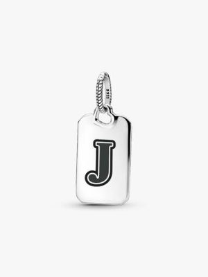 Letter J Rectangle Pendant