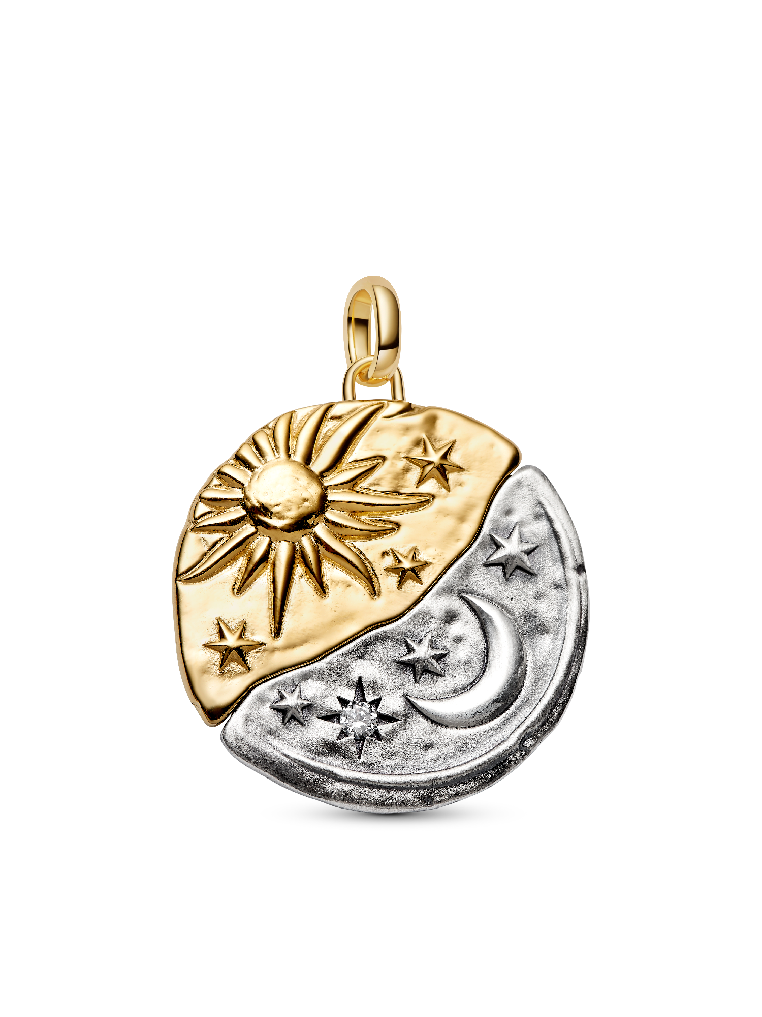 Oversized Sun & Moon Medallion Necklace Set - Image 4