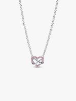 Sparkling Pink Infinity Heart Collier Necklace