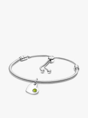 August Engravable Dangle Charm Bracelet Set