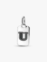 Letter U Rectangle Pendant