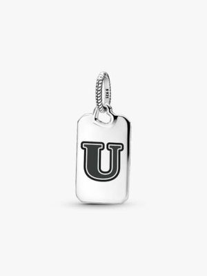 Letter U Rectangle Pendant