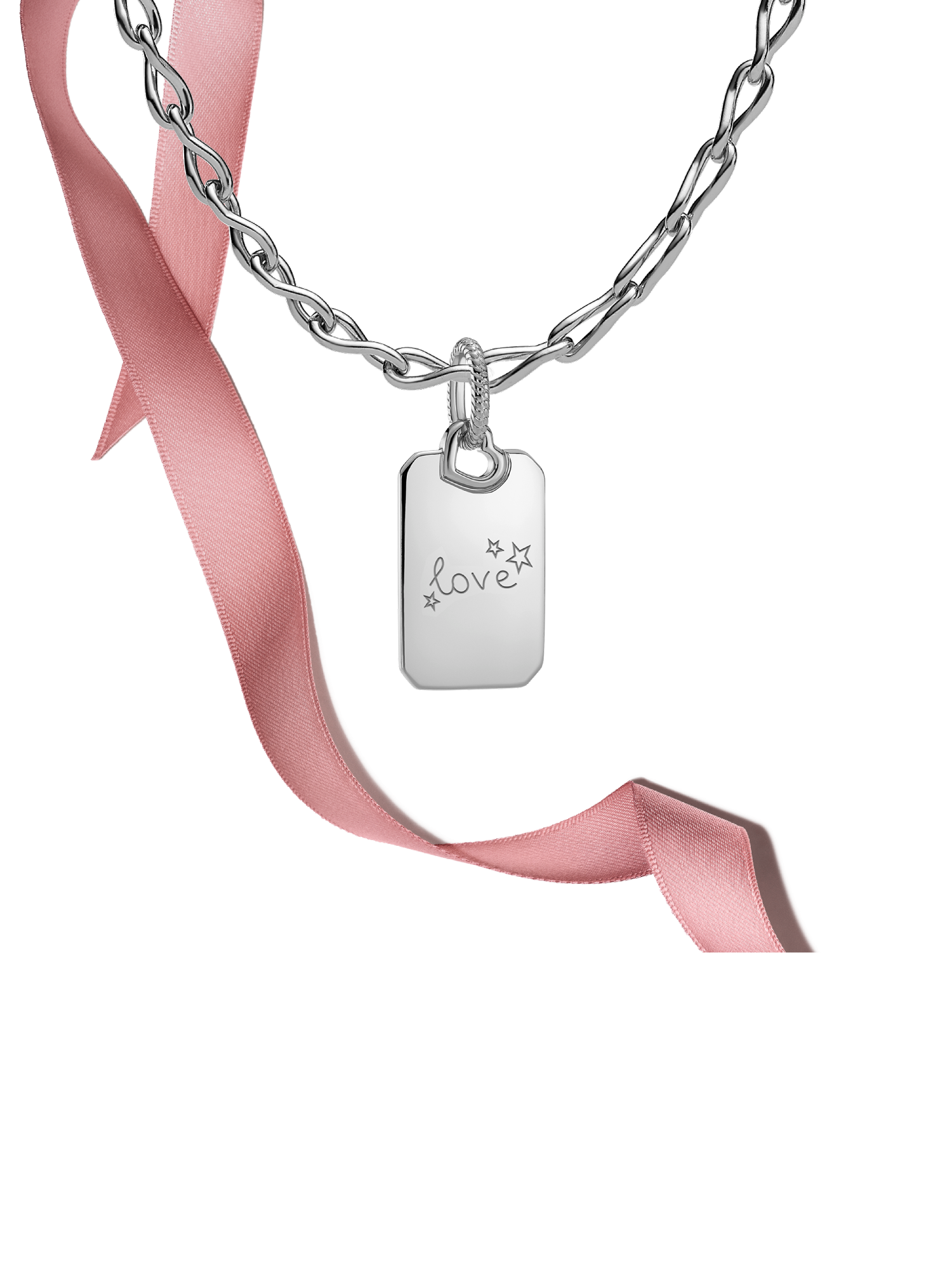 Engravable Silver Pendant & Necklace Gift Set - Image 3