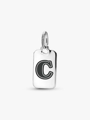 Letter C Rectangle Pendant