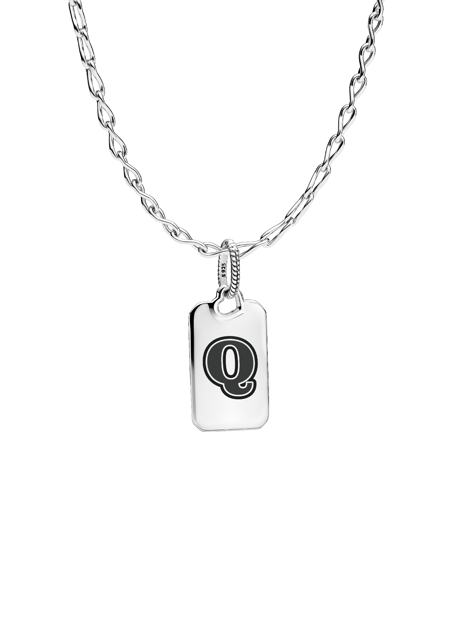 Letter Q Rectangle Pendant - Image 3