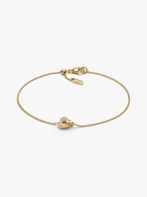 Talisman 14k Gold Lab-grown Diamond Pavé Heart Chain Bracelet