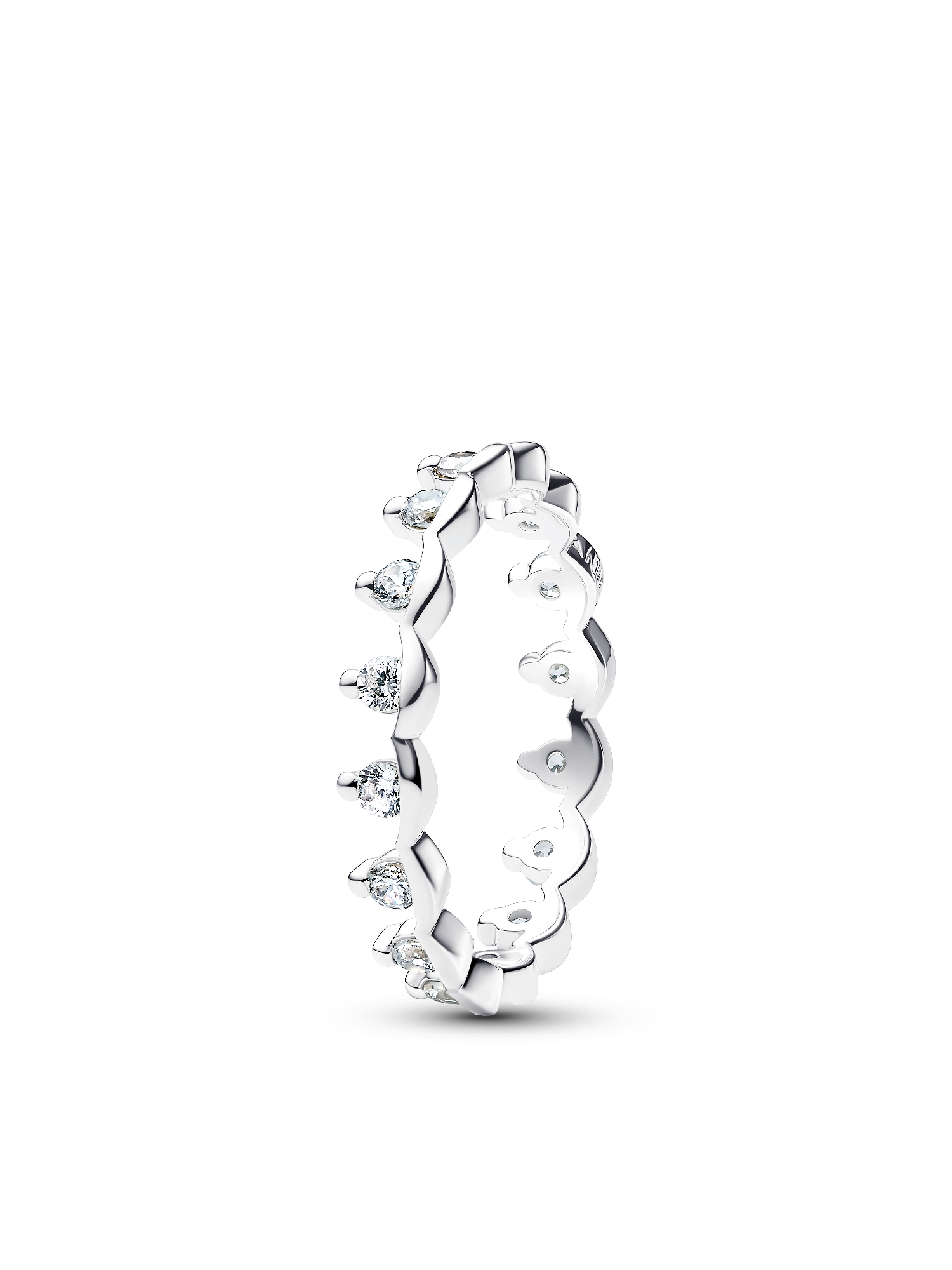 Two Tone Sparkling Regal Stacking Ring Duo - Image 3