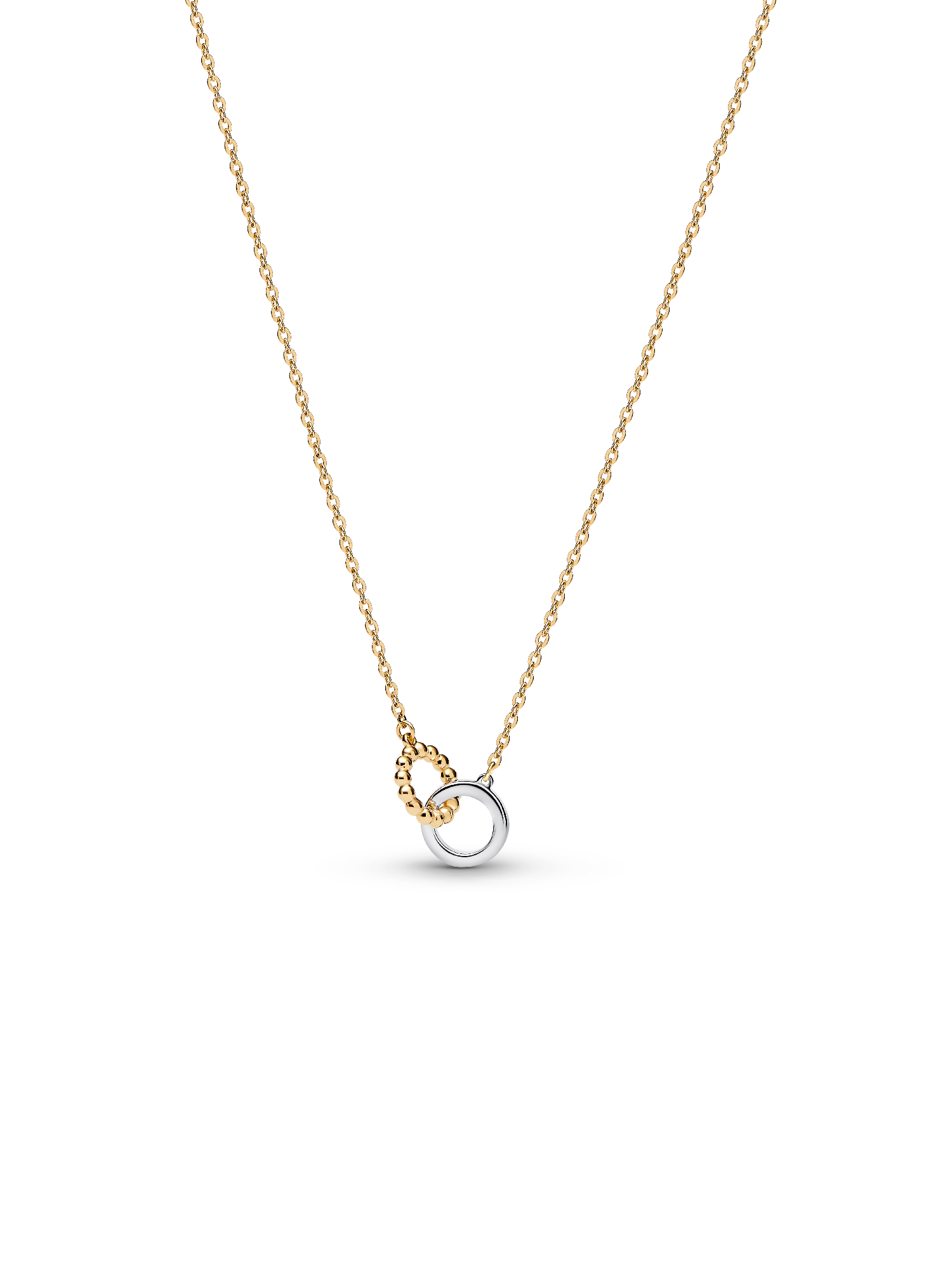Beads & Pavé Interlocking Circles Necklace - Image 3