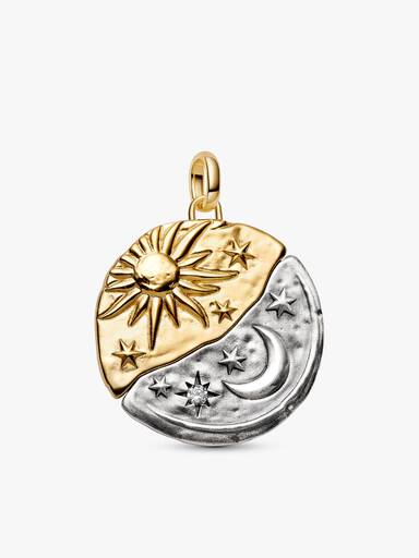 Oversized Sun & Moon Medallion Necklace Set - Image 6