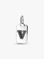 Letter V Rectangle Pendant
