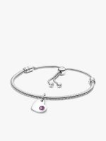 Februrary Engravable Dangle Charm Bracelet Set