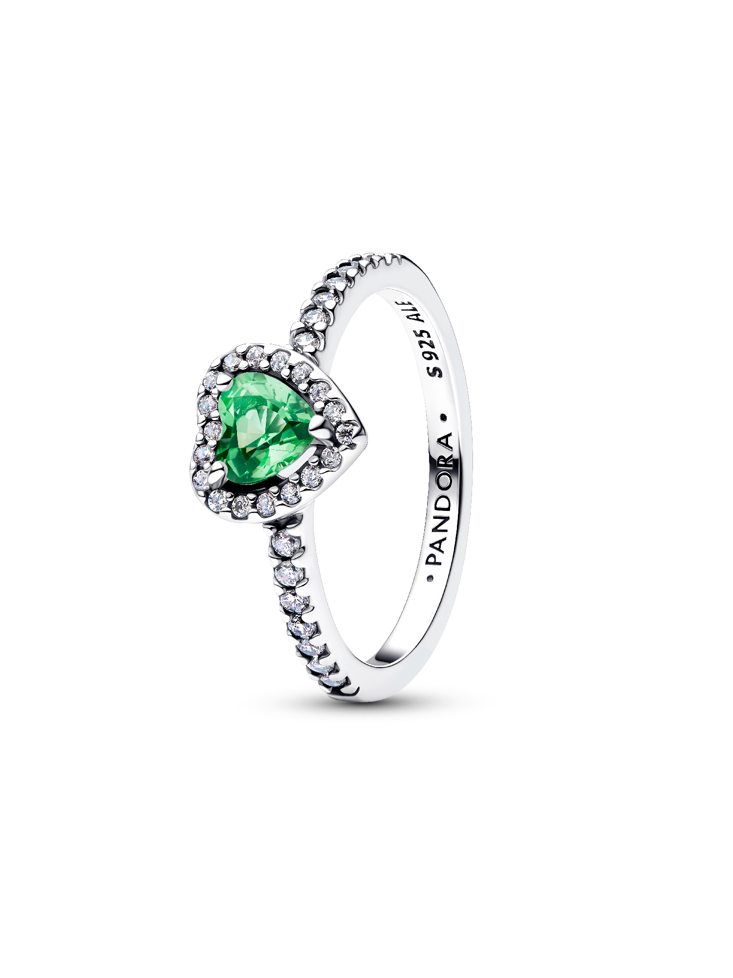 Elevated Mint Green Heart Ring - Image 2